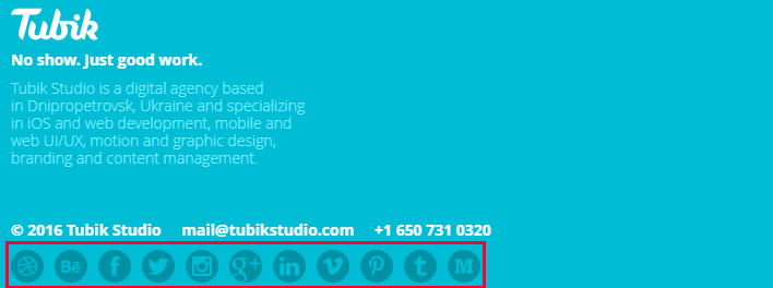 Приклад оформлення футера сайту